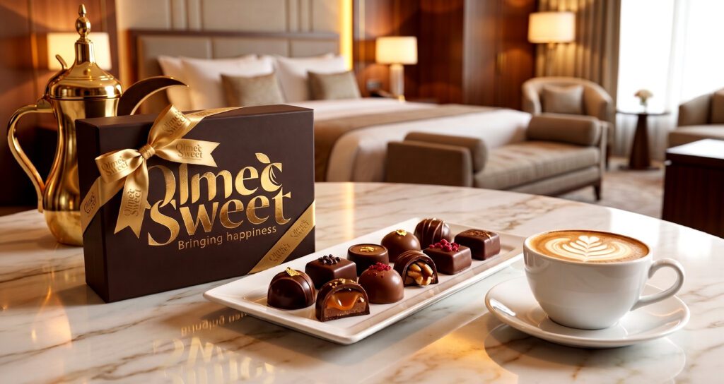 Private-label chocolate manufacturing and custom chocolate packaging by Olmec Sweet in the UAE